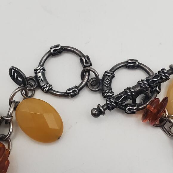 SILPADA Sterling Silver Cha Cha Bracelet Multi Stone Dangle Bead Charms 7.5” - Picture 5 of 7